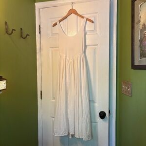 White Basque Waist Dress